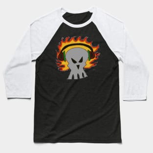 Flaming Skull of Doom Baseball T-Shirt